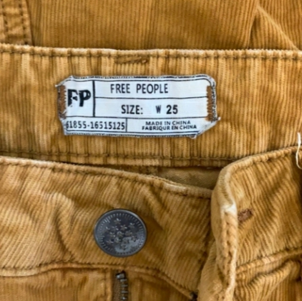 Free People Super Flare Cords in Gold/Mustard